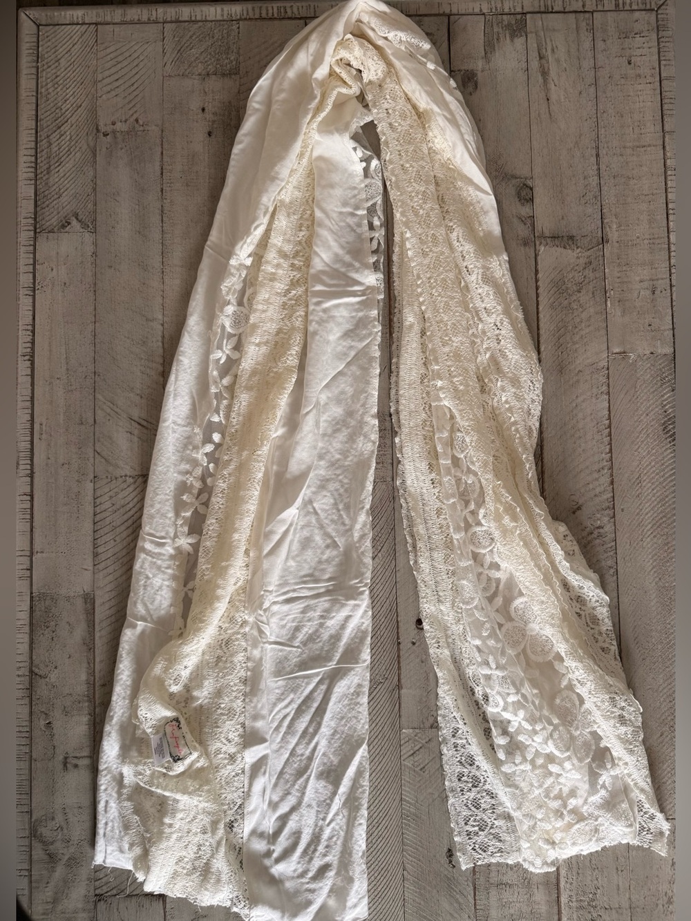 Free People Ivory Lace Scarf Wrap
